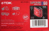 Compact Cassette TDK D 60 "Superior D" Type I Normal 2003 North America