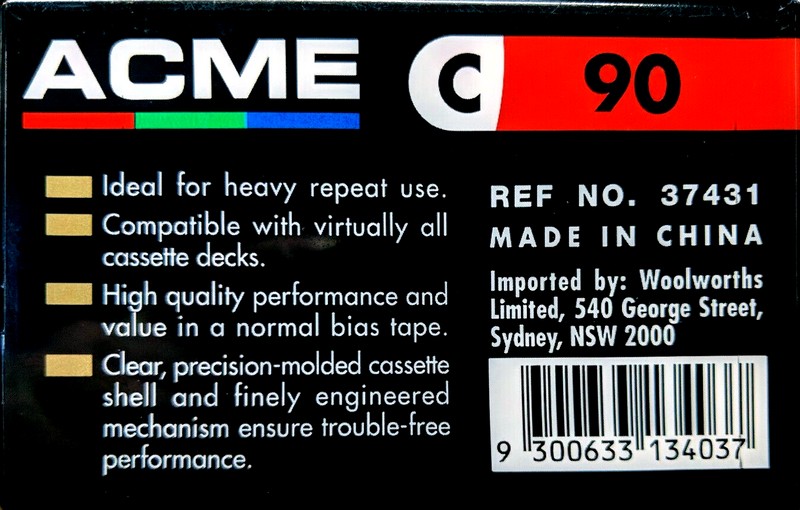 Compact Cassette Acme XHG 90 Type I Normal 1997 Australia