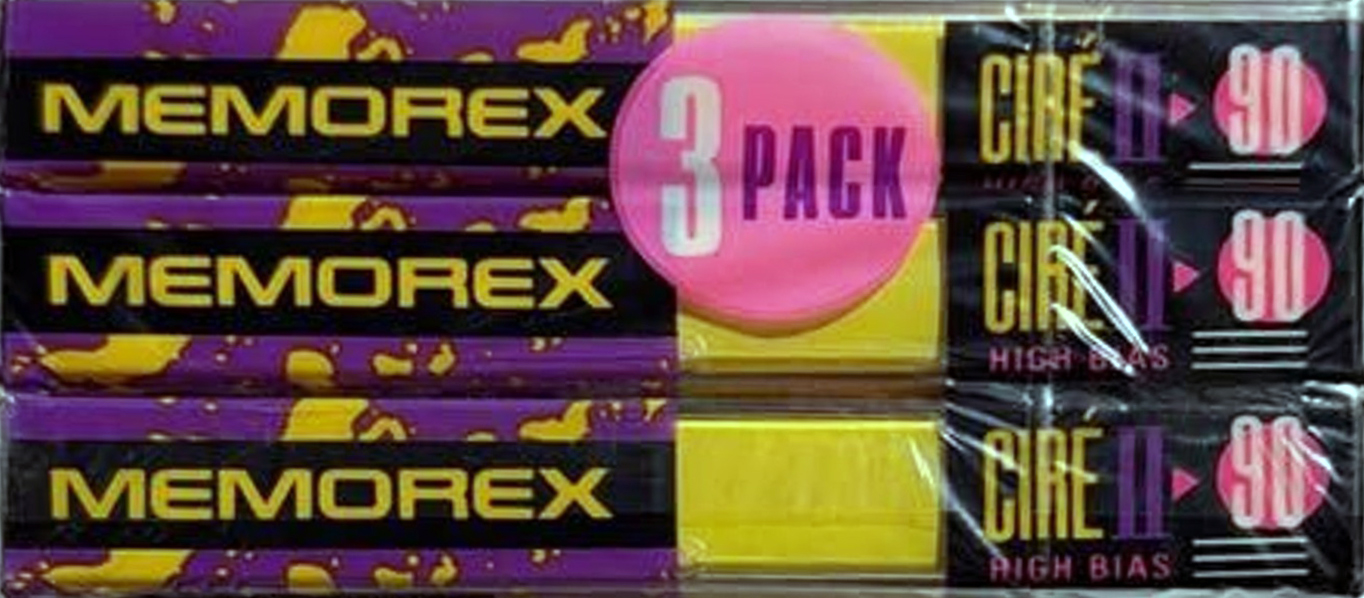 3 pack Memorex Cire 90 Type II Chrome 1991 USA