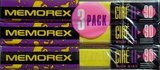 3 pack Memorex Cire 90 Type II Chrome 1991 USA