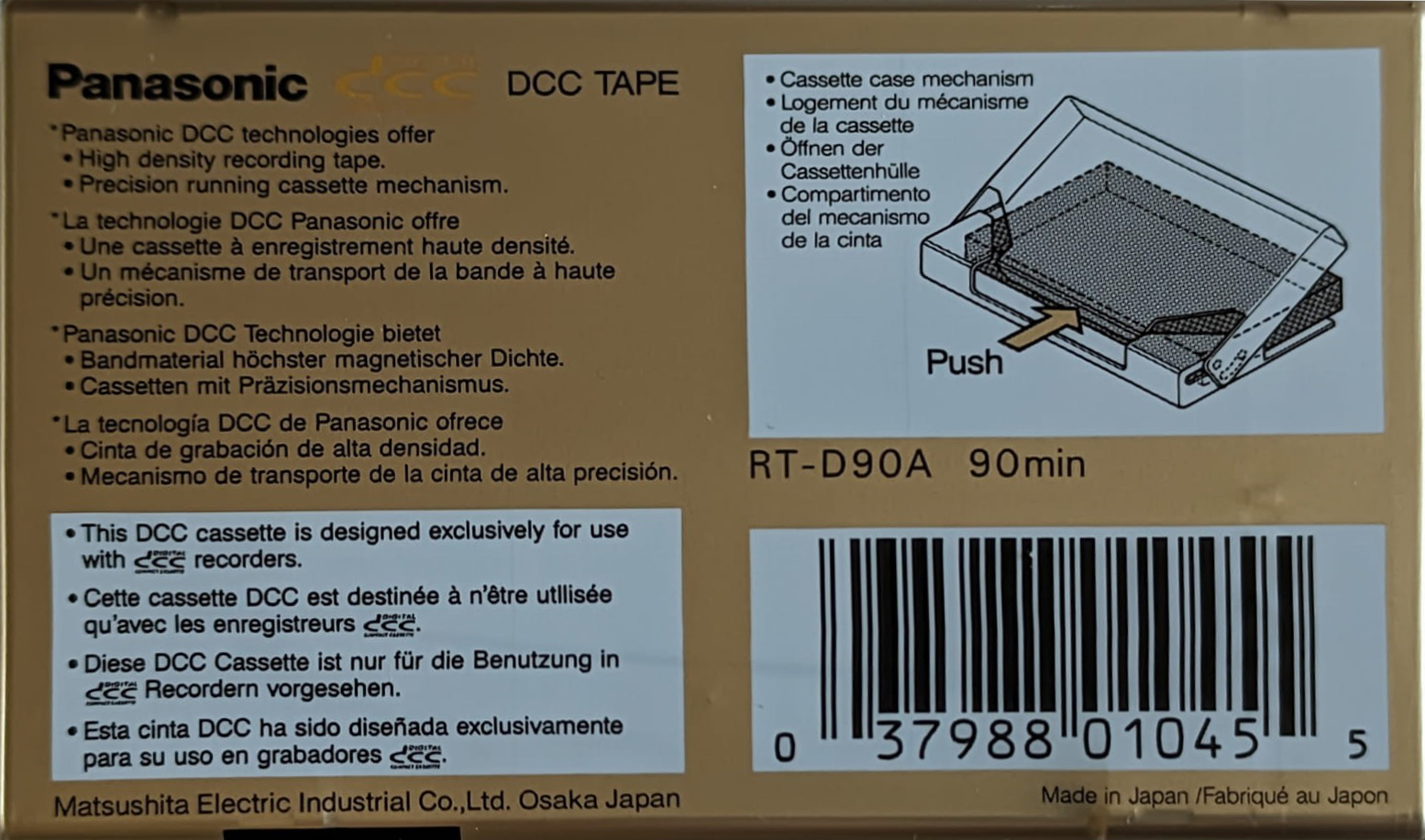 DCC Panasonic 90 "RT-D90A" Type I Normal 1992 North America