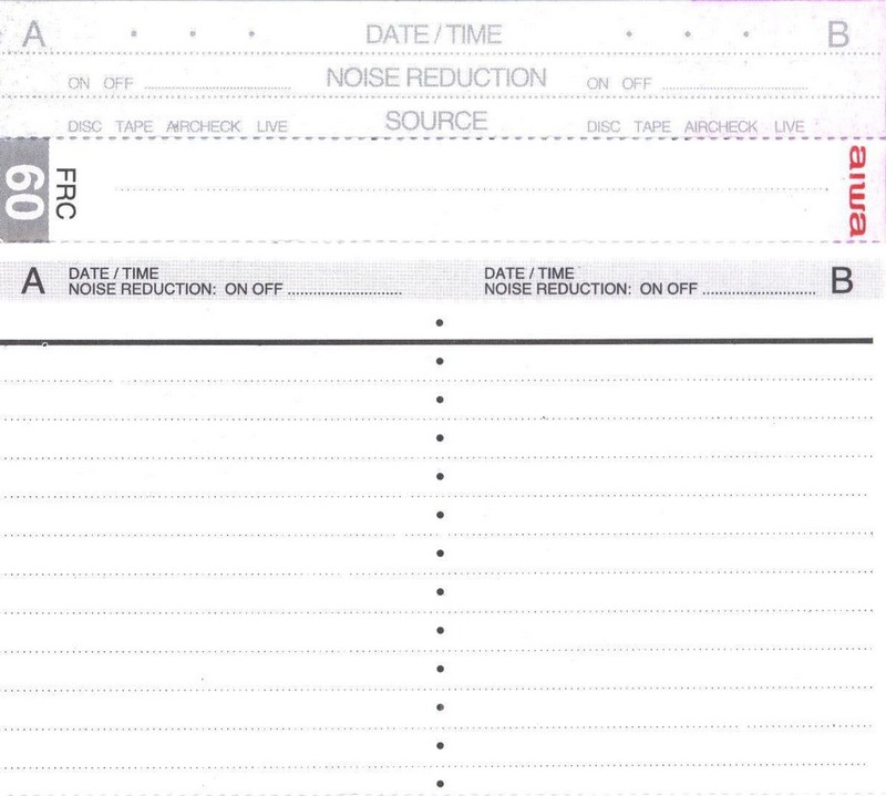 Compact Cassette Aiwa FRC 60 "SE Super Excellent" Type I Normal 1988 Europe