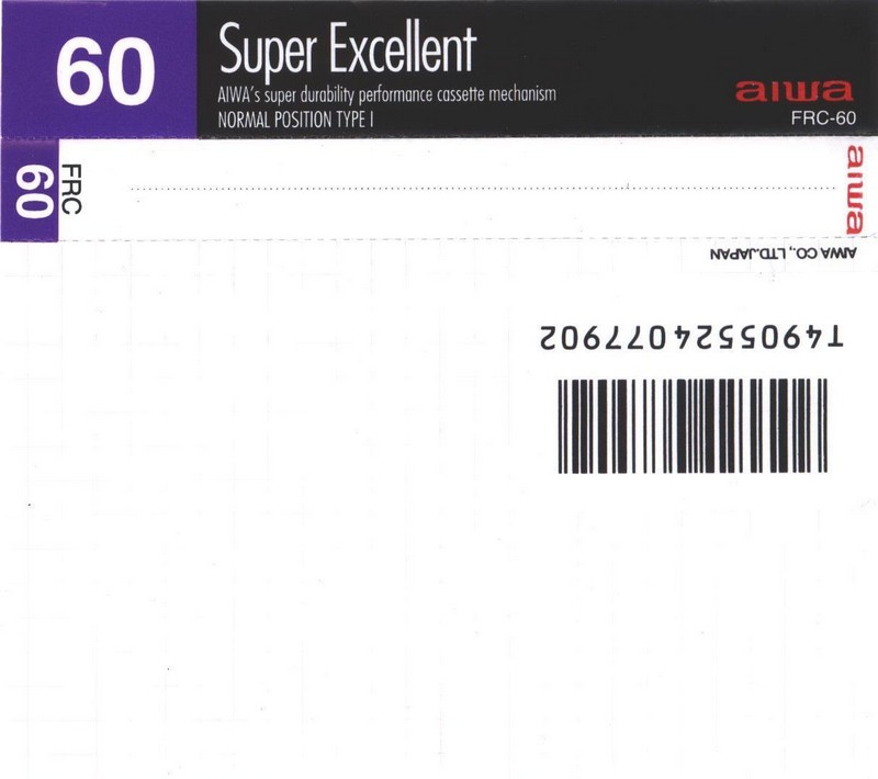 Compact Cassette Aiwa FRC 60 "SE Super Excellent" Type I Normal 1988 Europe