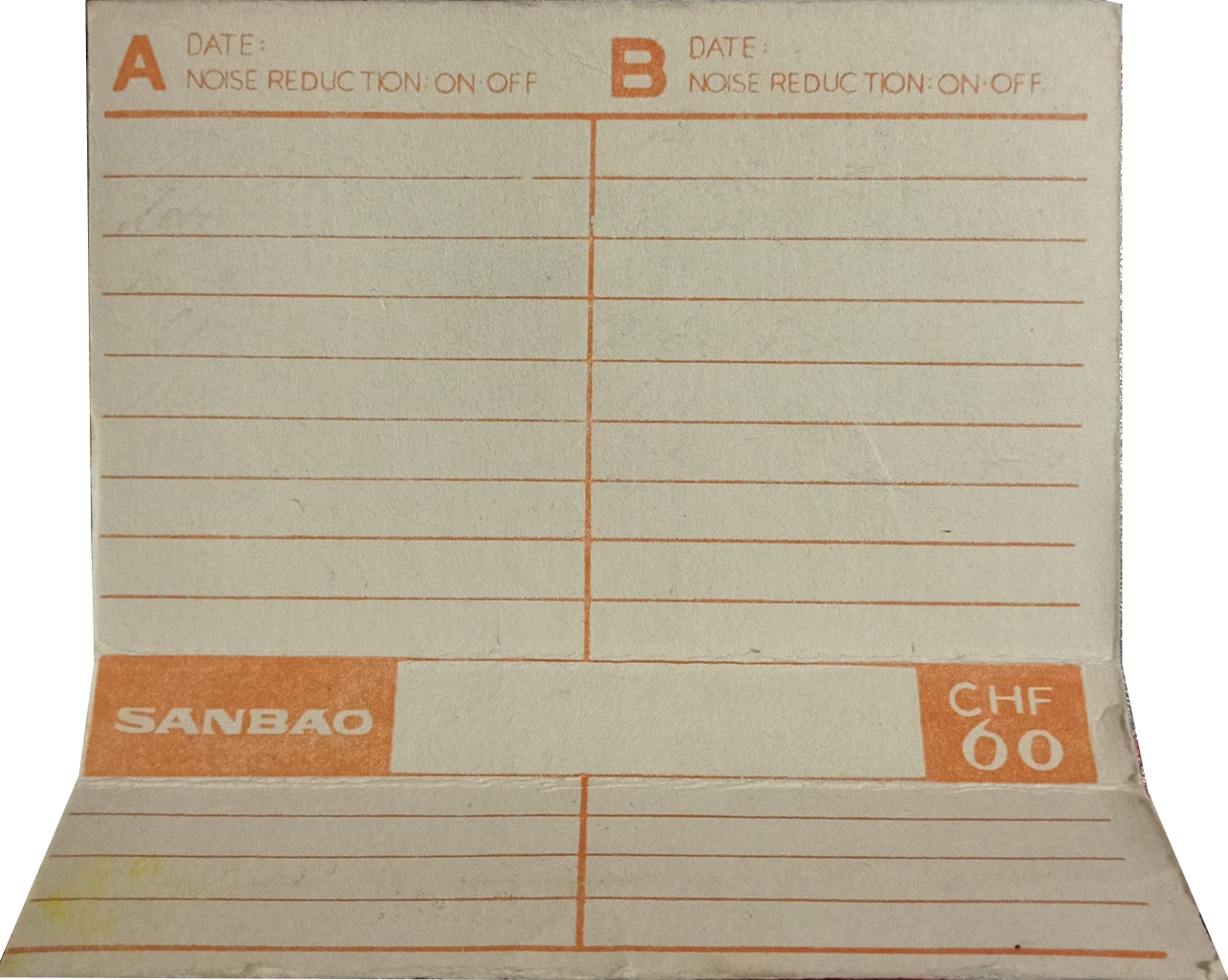 Compact Cassette Sanbao CHF 60 "SB tape" Type I Normal China