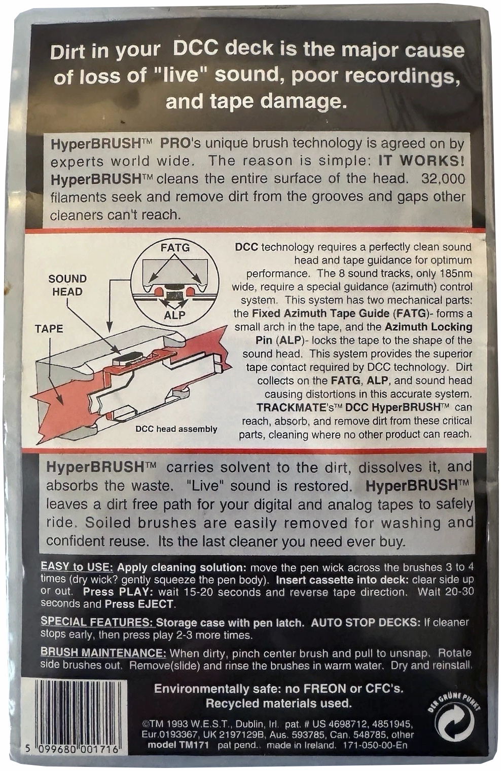 Blister Track Mate "HyperBRUSH PRO" Cleaning Cassette 1993 UK