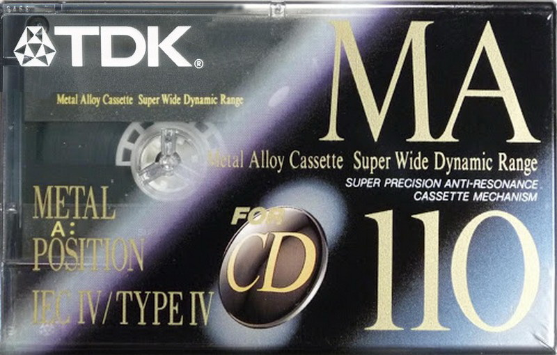 Compact Cassette TDK MA 110 "MA-100ET" Type IV Metal 1992 Europe