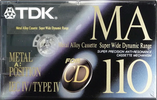 Compact Cassette TDK MA 110 "MA-100ET" Type IV Metal 1992 Europe