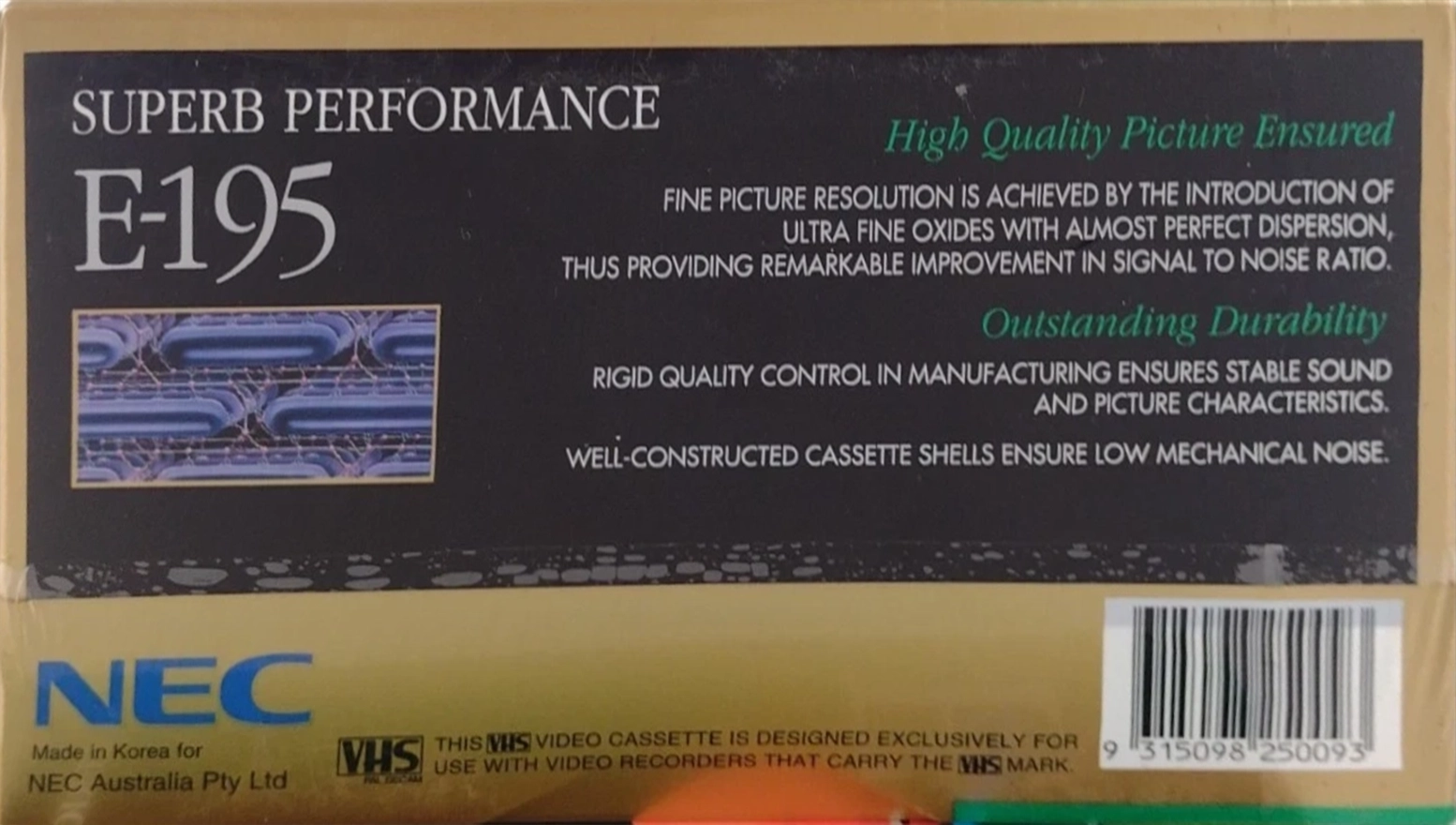 VHS, Video Home System NEC 195 Type I Normal Australia