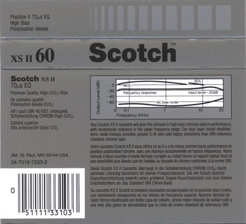 Compact Cassette: Nippon Columbia / Denon Scotch - XS II 60