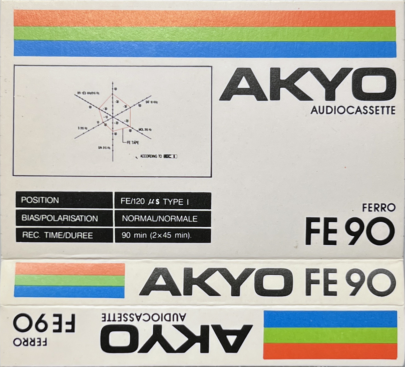 Compact Cassette Akyo 90 "FE" Type I Normal 1992 Europe
