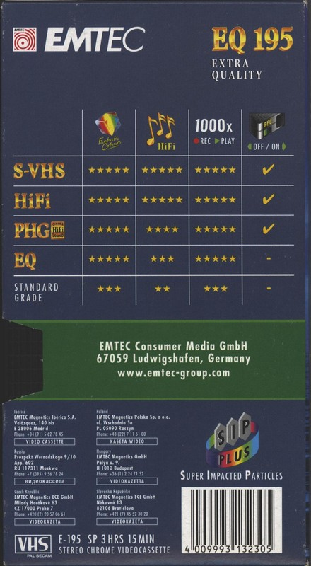 VHS, Video Home System: EMTEC Emtec - EQ 195