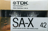 Compact Cassette TDK SA-X 42 "SA-X42G" Type II Chrome 1988 Japan
