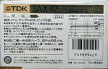 Compact Cassette TDK SA-X 42 "SA-X42G" Type II Chrome 1988 Japan