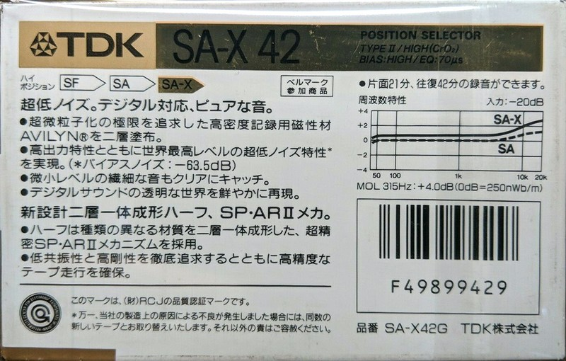 Compact Cassette: TDK  - SA-X 42