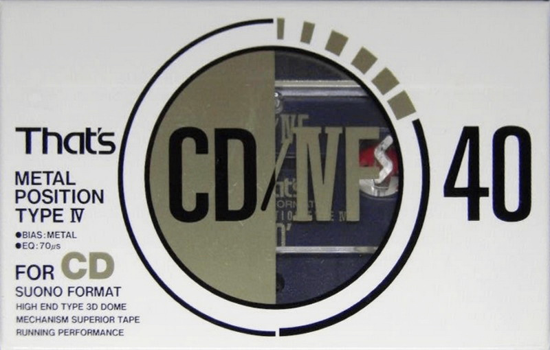 Compact Cassette Thats CD-IVF 40 Type IV Metal 1991 Japan