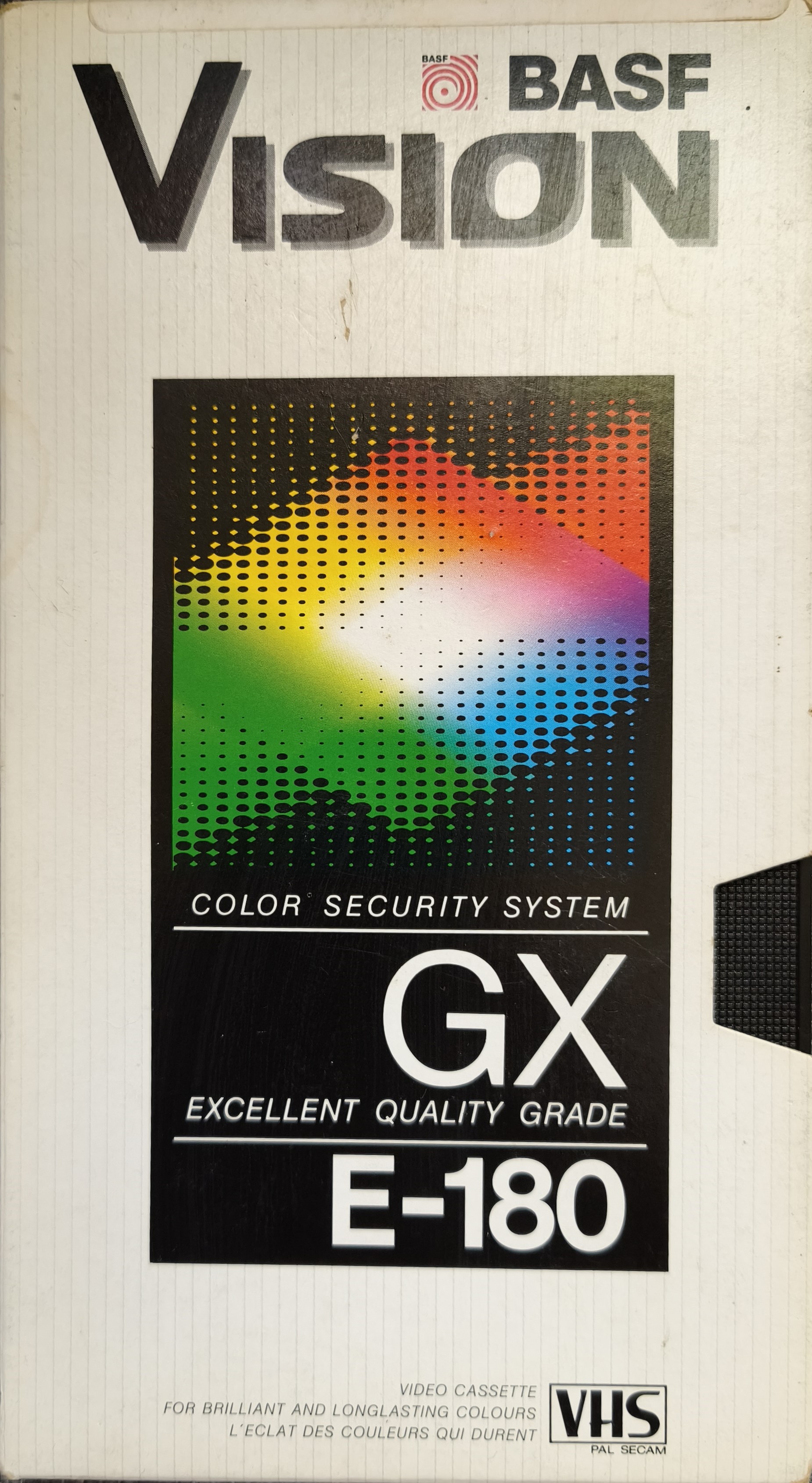 VHS, Video Home System BASF Vision 180 "GX" Type I Normal Germany