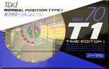 Compact Cassette TDK T1 70 "T1-70" Type I Normal 1995 Japan