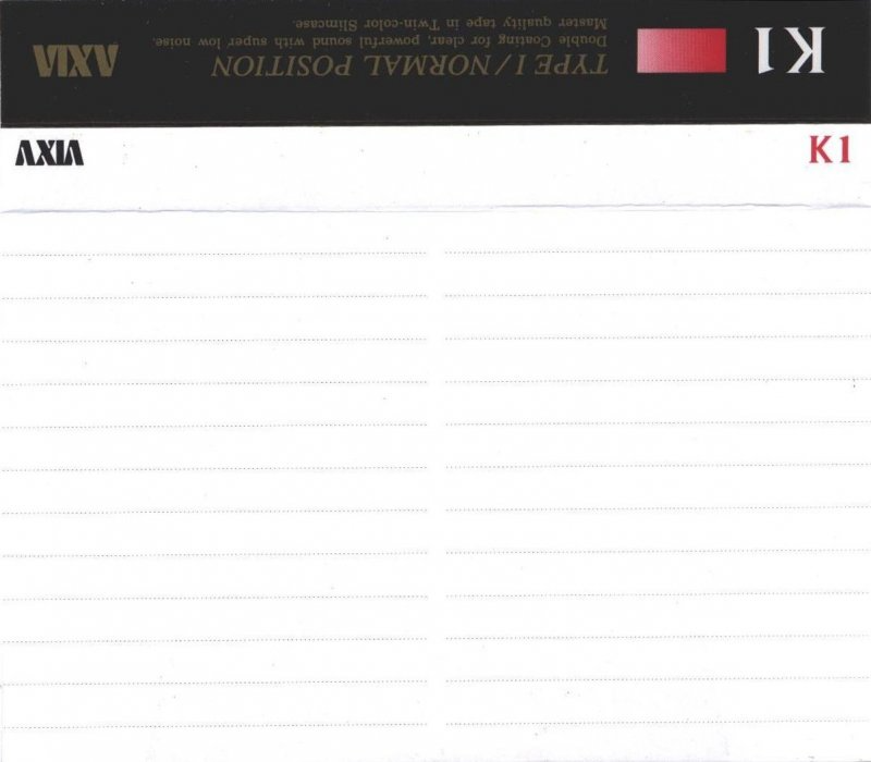 Compact Cassette AXIA K1 60 "K1B 60" Type I Normal 1995 Japan