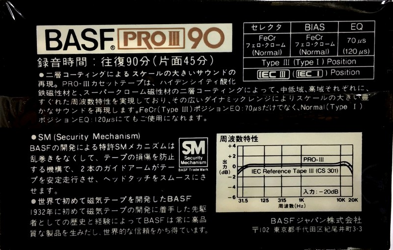 Compact Cassette: BASF  - Pro III 90