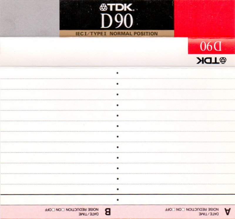 Compact Cassette TDK D 90 Type I Normal 1988 Australia, Europe