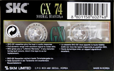 Compact Cassette SKC GX 74 Type I Normal 1999 Europe