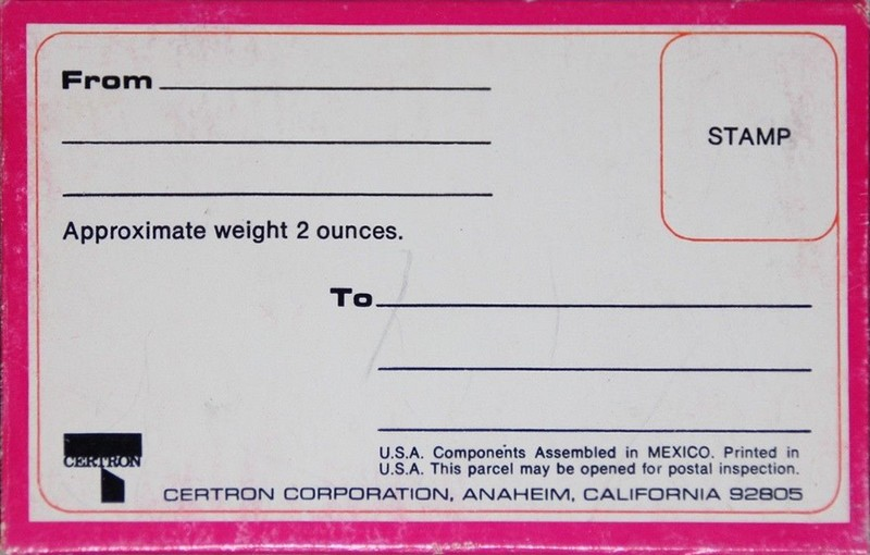 Compact Cassette Certron 60 "Go Cassette" Type I Normal USA