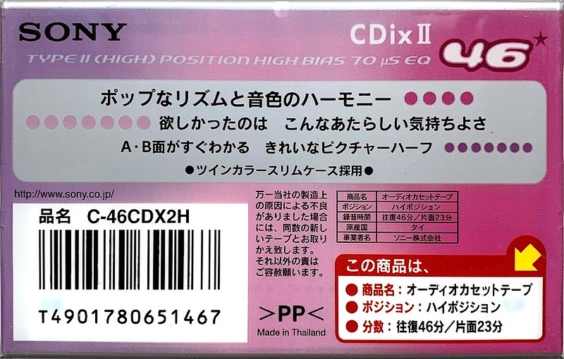 Compact Cassette: Sony  - CDix II 46