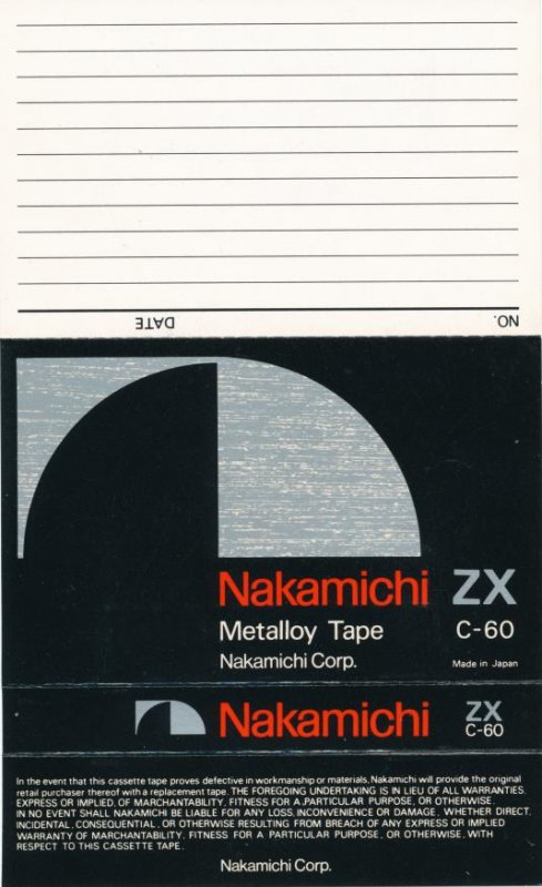 Compact Cassette:  Nakamichi - Metalloy 60