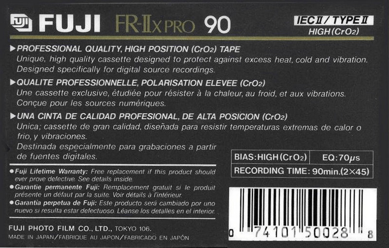 Compact Cassette: FUJI Fuji - FR-IIx Pro 90