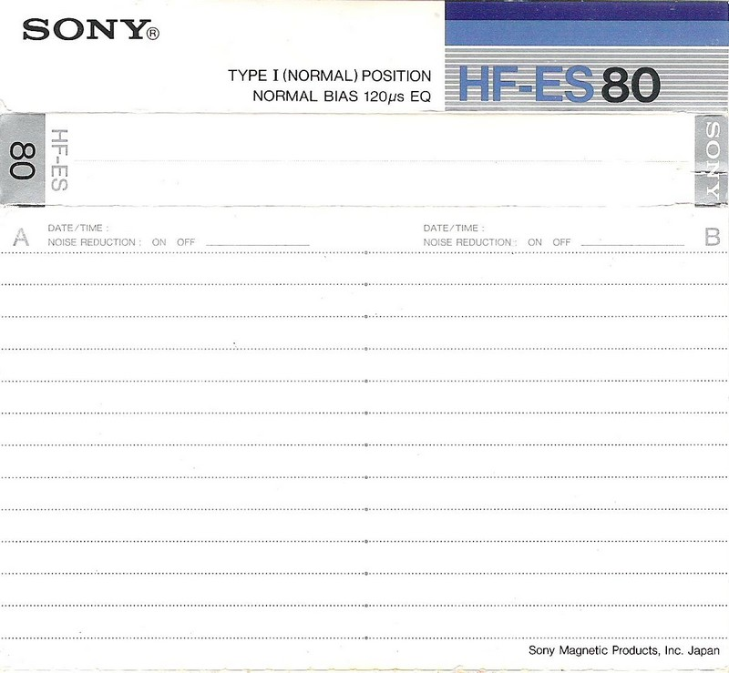 Compact Cassette: Sony  - HF-ES 80