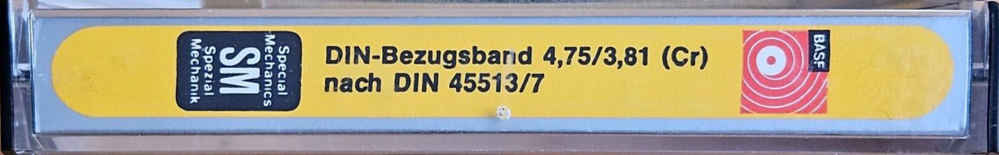 Compact Cassette BASF "DIN-Bezugsband 4,75/3.81 (Cr)" Test Cassette Germany