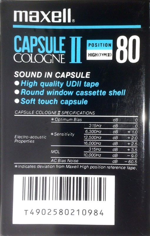 Compact Cassette Maxell Capsule II 80 "Cologne" Type II Chrome 1990 Europe