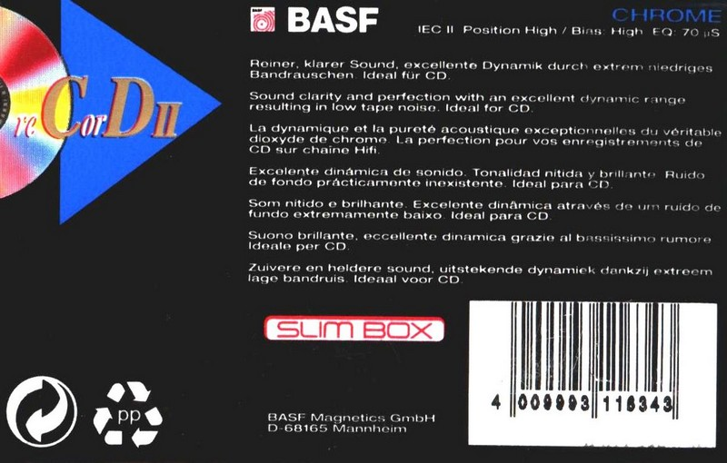 Compact Cassette: BASF  - Record II 54