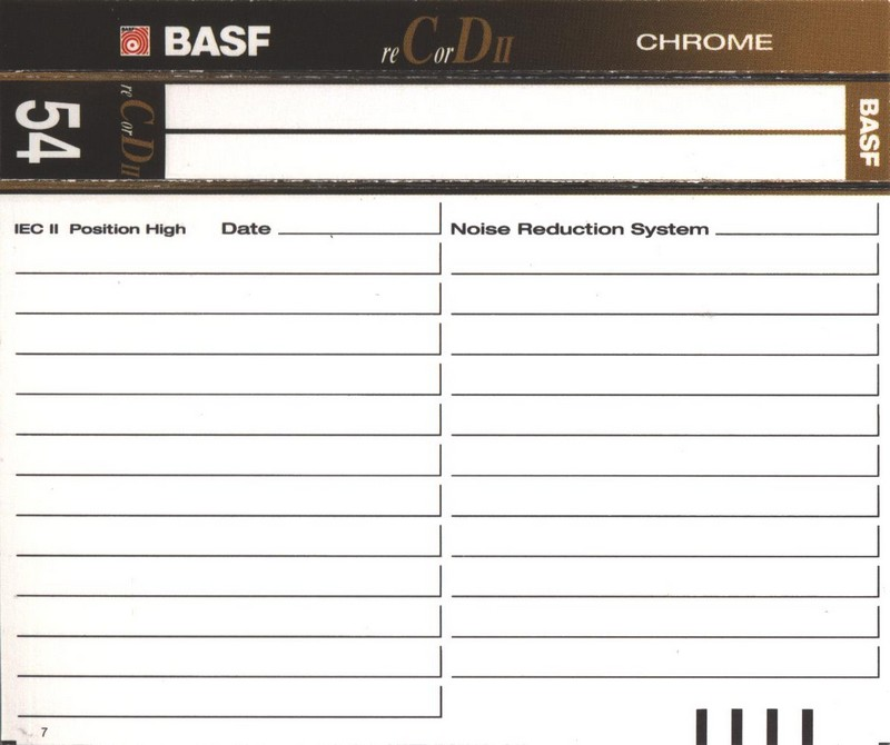 Compact Cassette: BASF  - Record II 54