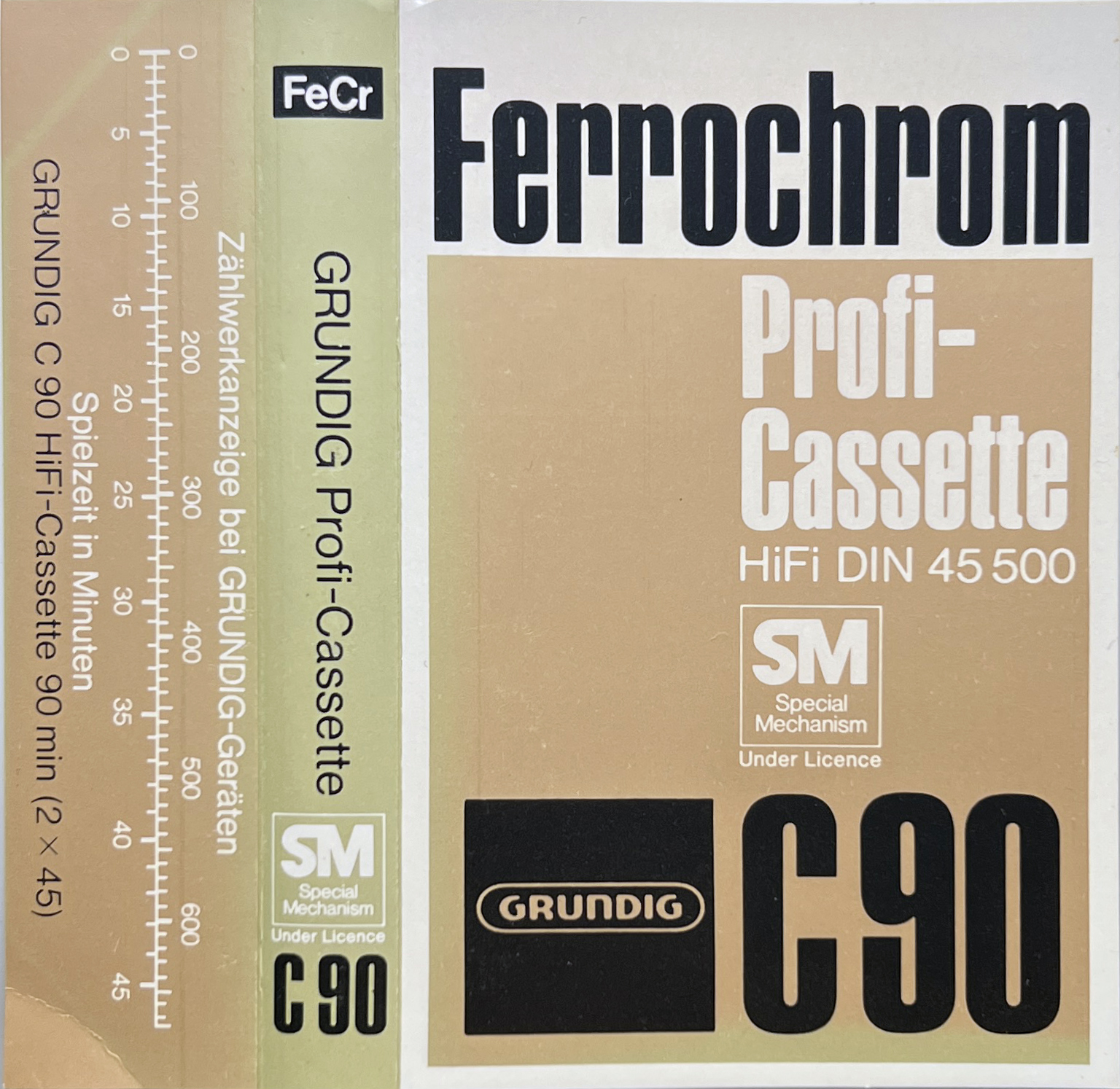 Compact Cassette Grundig Profi-Cassette 90 Type III Ferro Chrome 1974 Europe