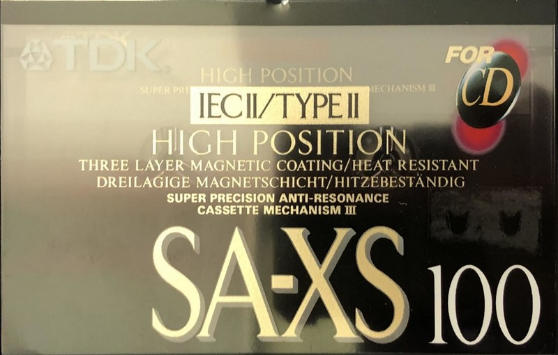 Compact Cassette TDK SA-XS 100 "SA-XS100EA" Type II Chrome 1992 Europe