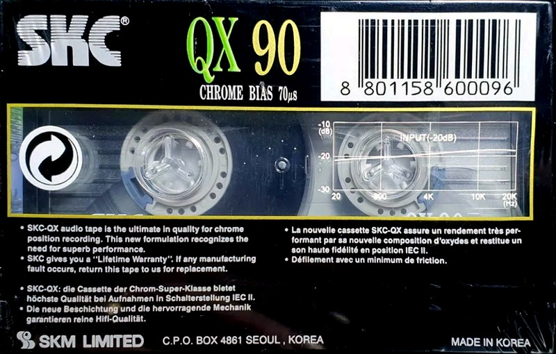 Compact Cassette SKC QX 90 Type II Chrome 1999 Worldwide