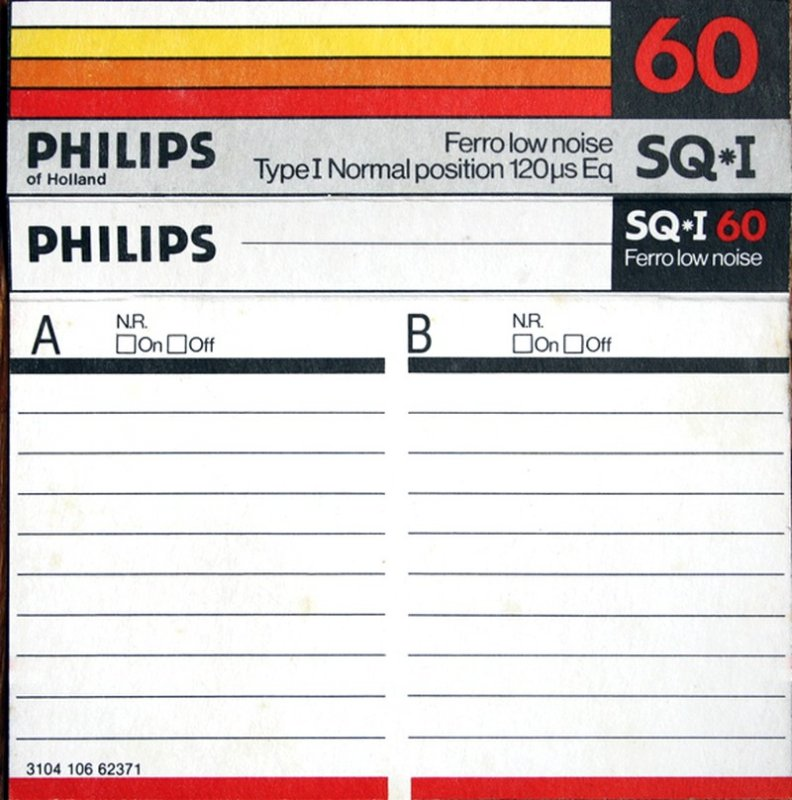 Compact Cassette Philips SQ-I 60 Type I Normal 1984 Europe