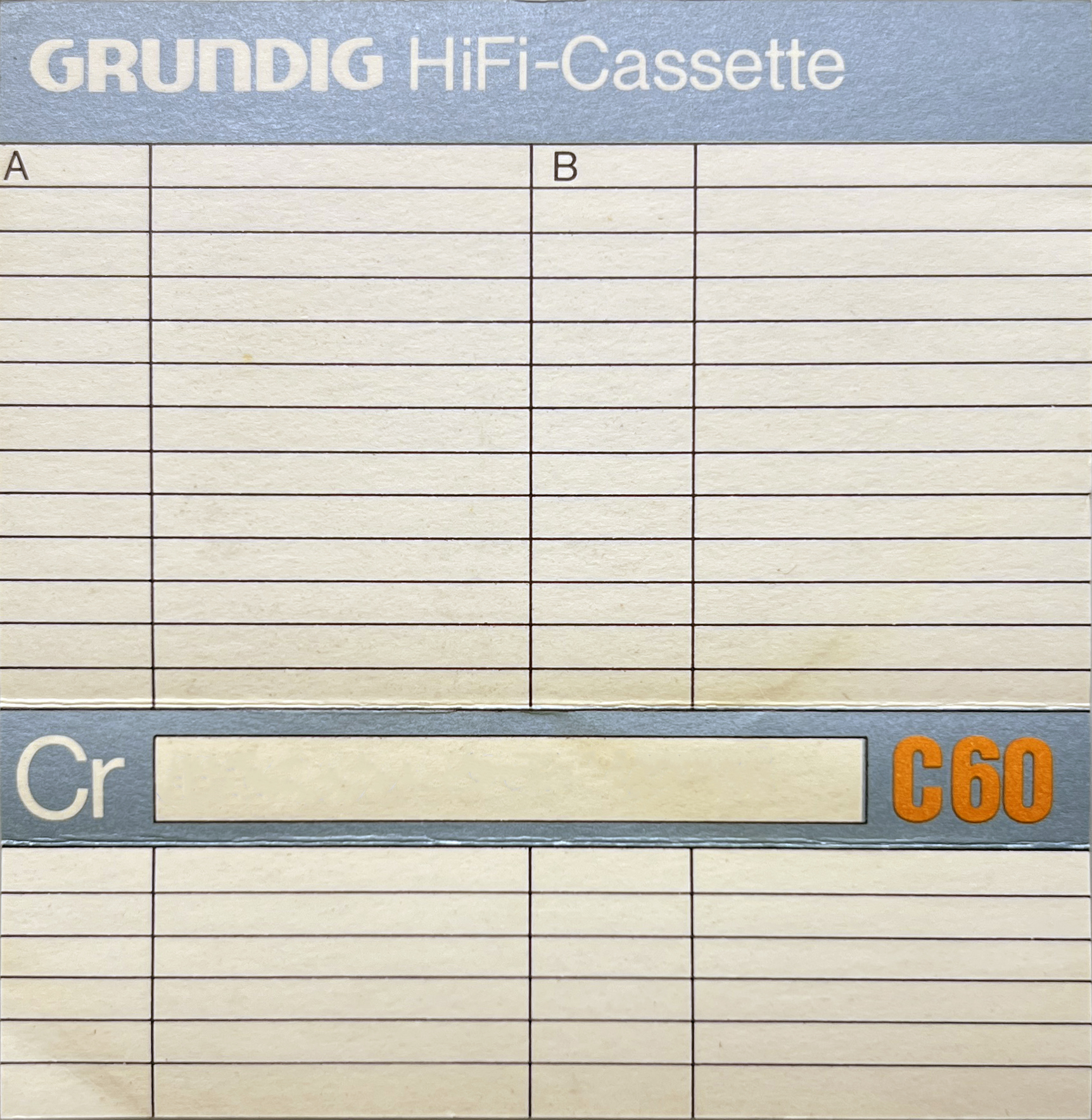 Compact Cassette Grundig HiFi-Cassette 60 Type II Chrome 1976 Europe