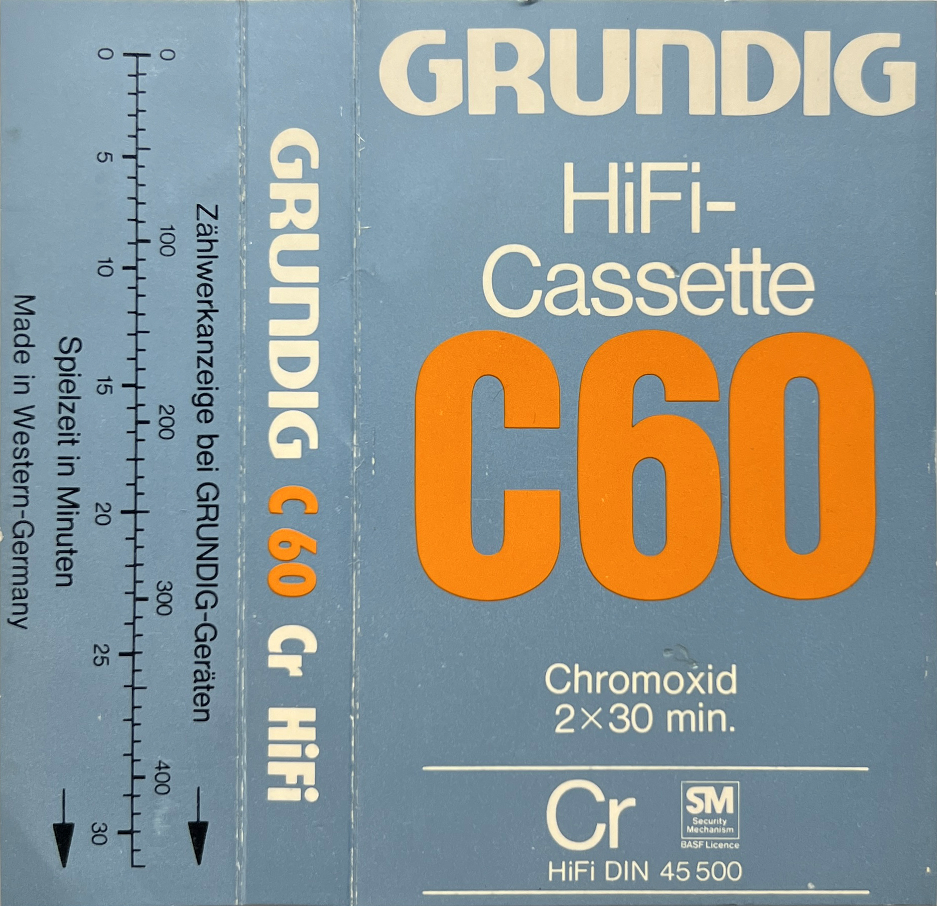 Compact Cassette Grundig HiFi-Cassette 60 Type II Chrome 1976 Europe
