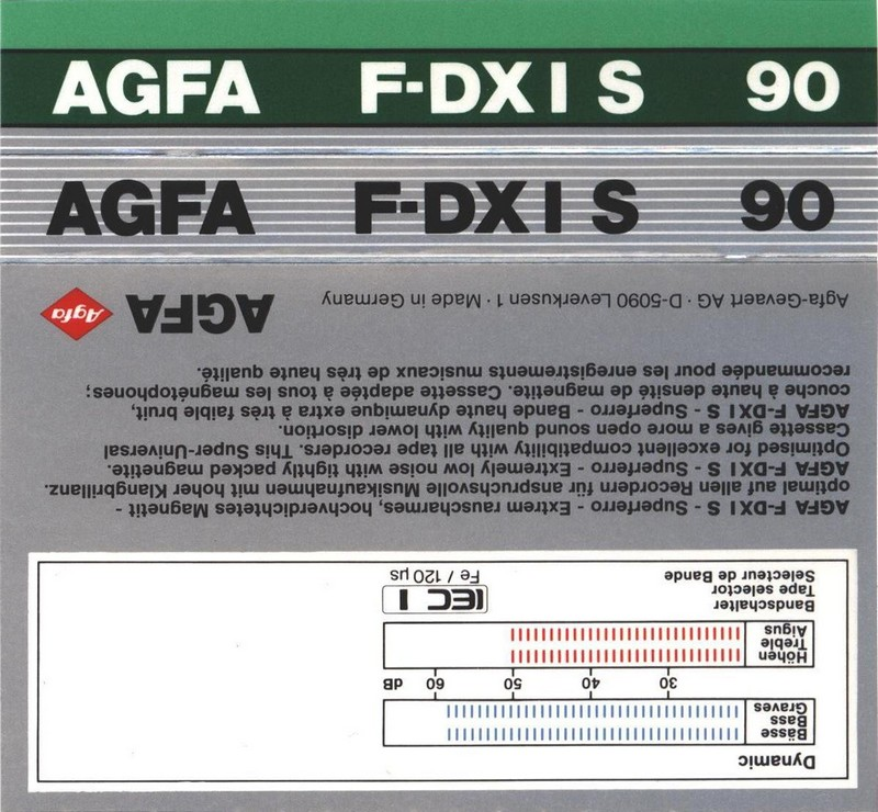 Compact Cassette AGFA F-DX I S 90 Type I Normal 1987 Europe