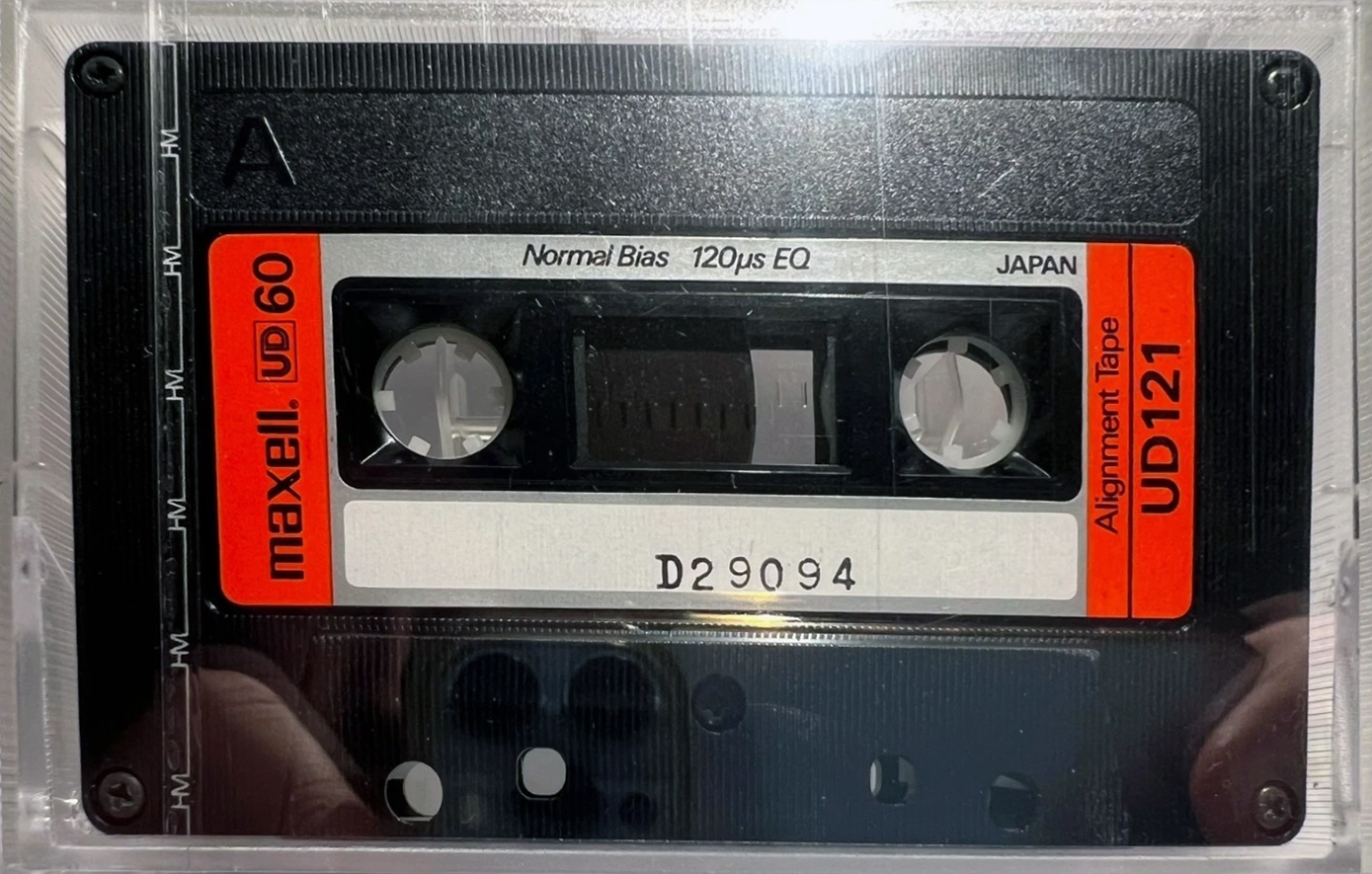 Compact Cassette Maxell UD 60 "Alignment Tape UD121" Type I Normal 1978 Japan