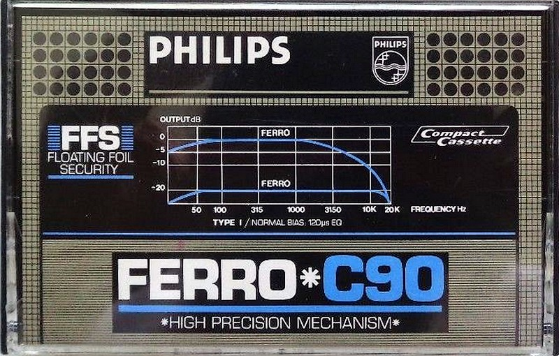 Compact Cassette Philips Ferro 90 Type I Normal 1981 Europe