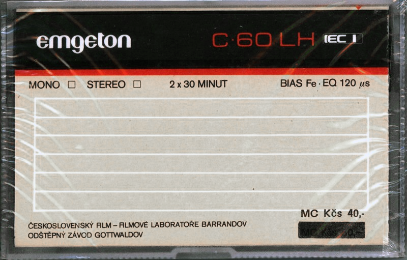 Compact Cassette Emgeton LH 60 Type I Normal 1985 Czechoslovakia