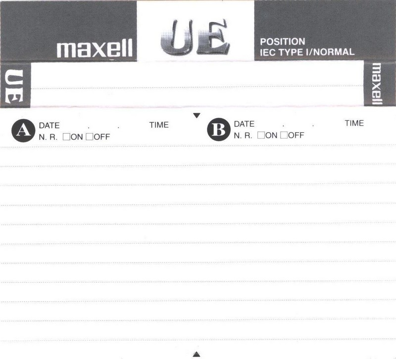 Compact Cassette Maxell UE 90 "UE-90" Type I Normal 2000 Worldwide
