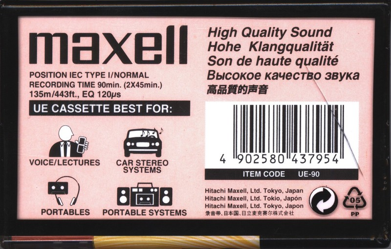 Compact Cassette: Maxell / Hitachi Maxell - UE 90