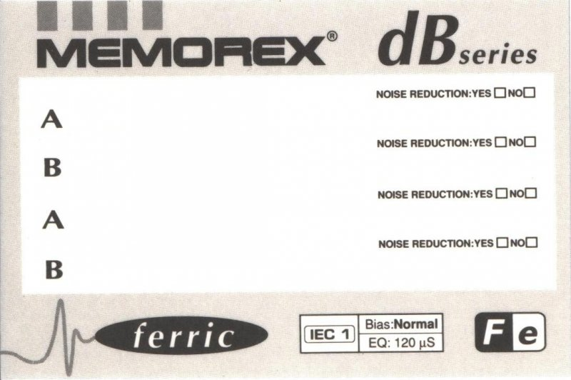 Compact Cassette Memorex dB 60 Type I Normal 1993 China