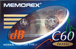 Compact Cassette Memorex dB 60 Type I Normal 1993 China