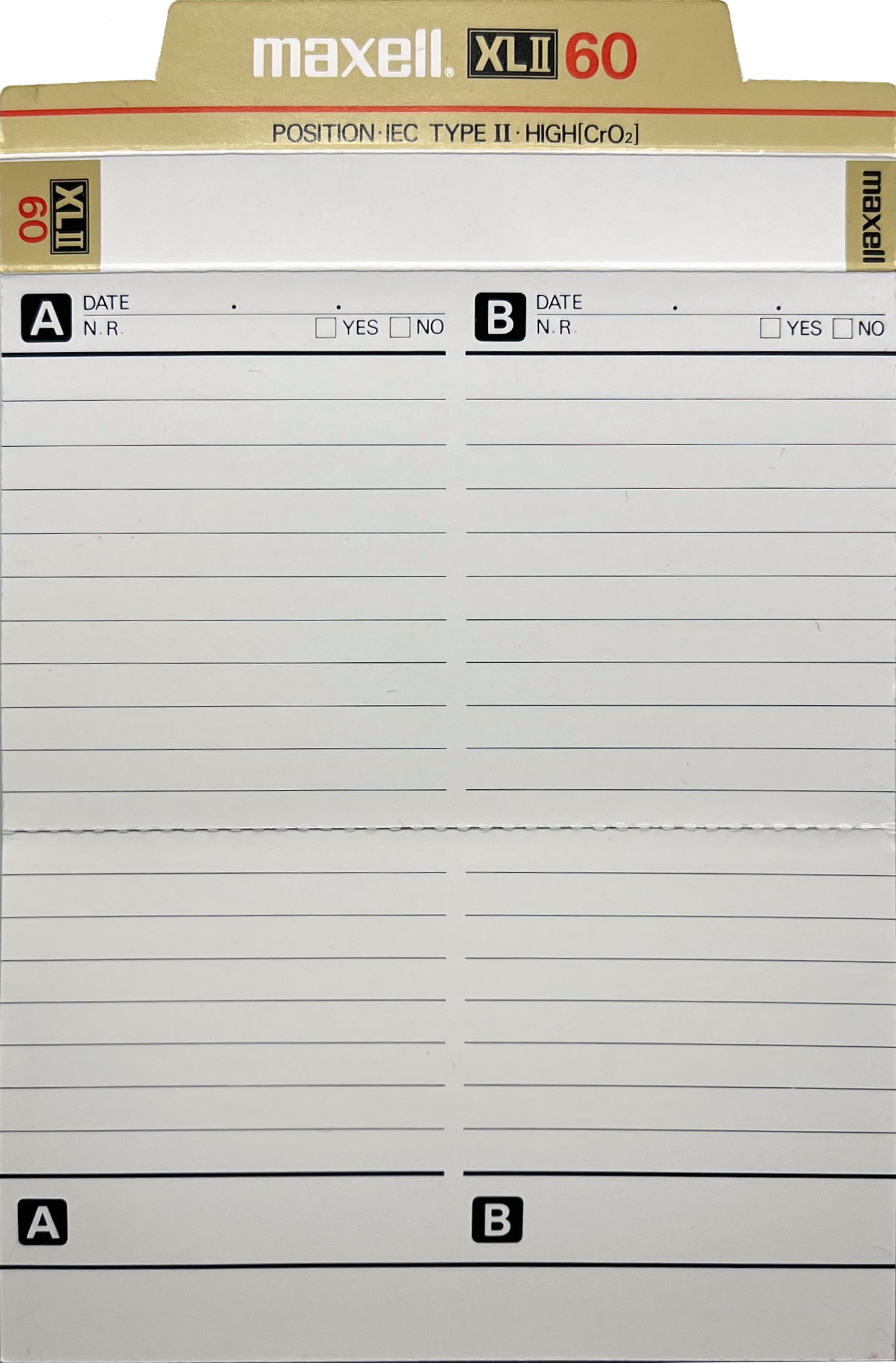 Compact Cassette Maxell XLII 60 Type II Chrome 1985 Europe