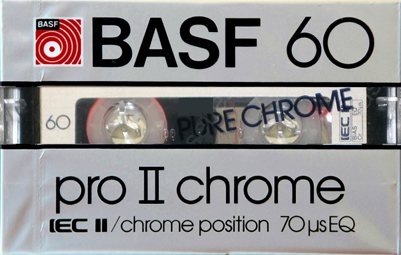 Compact Cassette BASF Pro II Chrome 60 "PRO II-CR" Type II Chrome 1982 USA